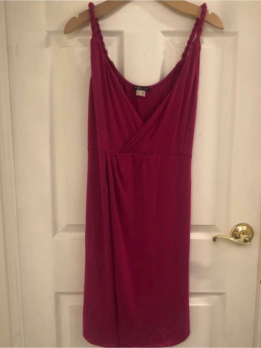 VENUS Fuchsia Braided-Strap Midi Dress